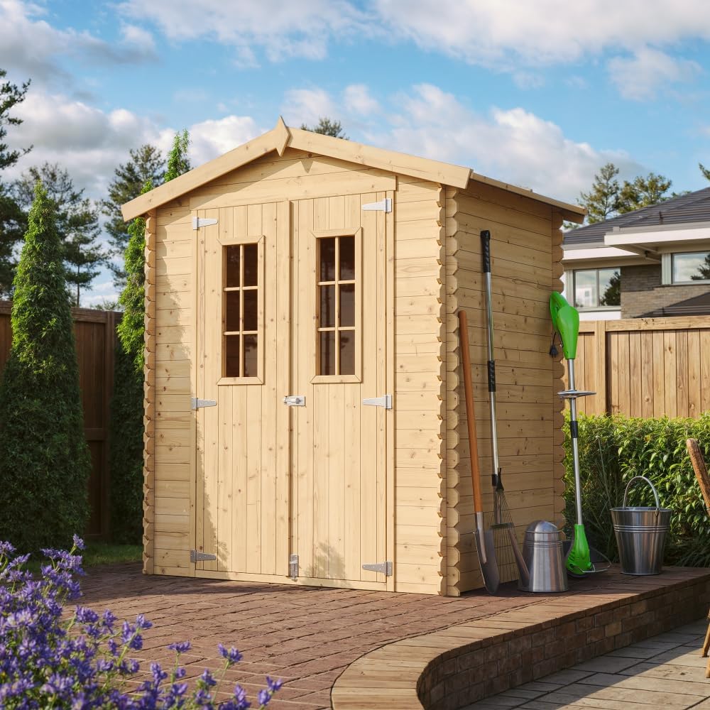 Abri de Jardin en Bois - Stockage extérieur I196xL136xH218 cm/ 1.98 m2 Petit abri à Outils, Local à vélos - bleujardin M367C