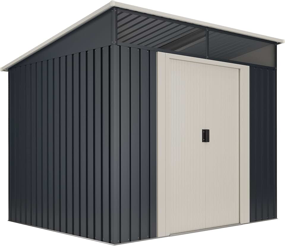 Abri de jardin - bleujardin - Stark - 194x239x203cm - Abri métal, fenêtre, porte double, toit plat