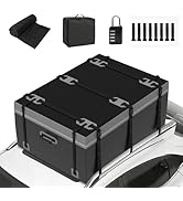 bleujardin Coffre de Toit Voiture Souple 600 L, Sac de Toit Pliable et Étanche 500D PVC, Tapis Ant...