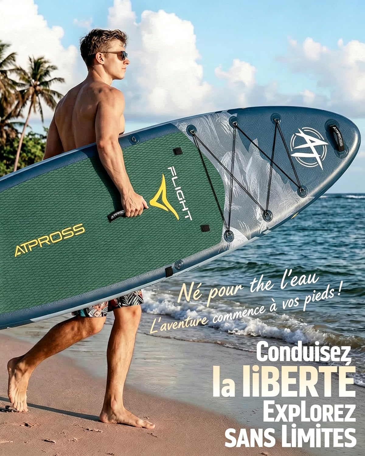 Planche de Paddle Gonflable Adulte avec Siège Kayak & Accessoires, 366x92cm Sup Extra Large & Stable, Charge 240kg, Kayak Gonflable 2 Places pour Yoga, Pêche et Surf