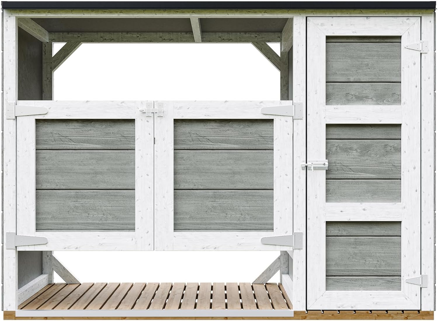 Abri de Jardin pour poubelles, Cache Poubelle extérieur 2x240L – Coffre de Rangement Exterieur, Armoire de Jardin, cabane de Jardin Exterieur – bleujardin M981A-TUNDRA Grey
