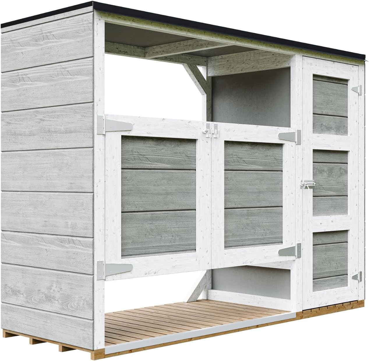 Abri de Jardin pour poubelles, Cache Poubelle extérieur 2x240L – Coffre de Rangement Exterieur, Armoire de Jardin, cabane de Jardin Exterieur – bleujardin M981A-TUNDRA Grey