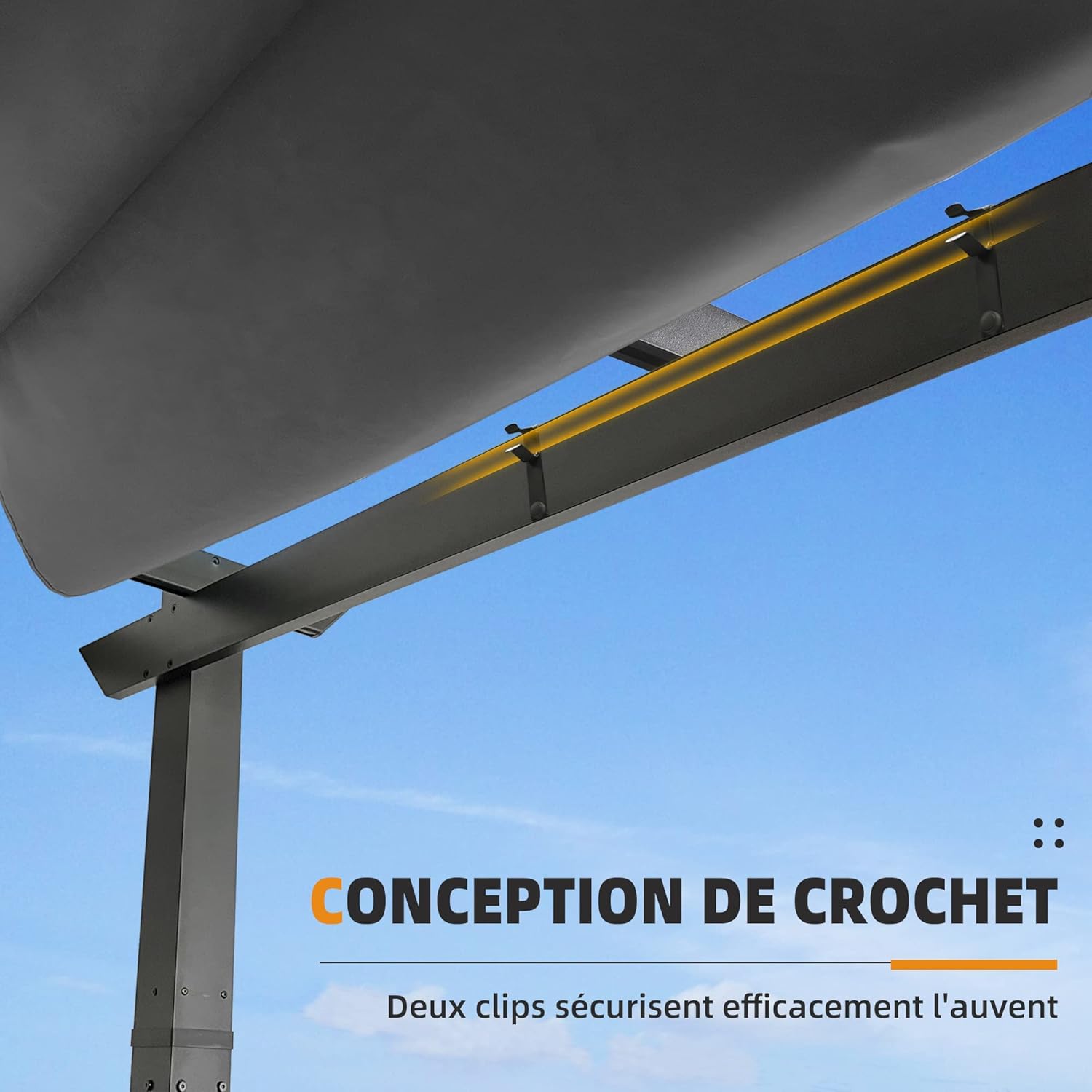 bleujardin – pergola aluminium – 4x3m – toit rétractable, éclairage intégré