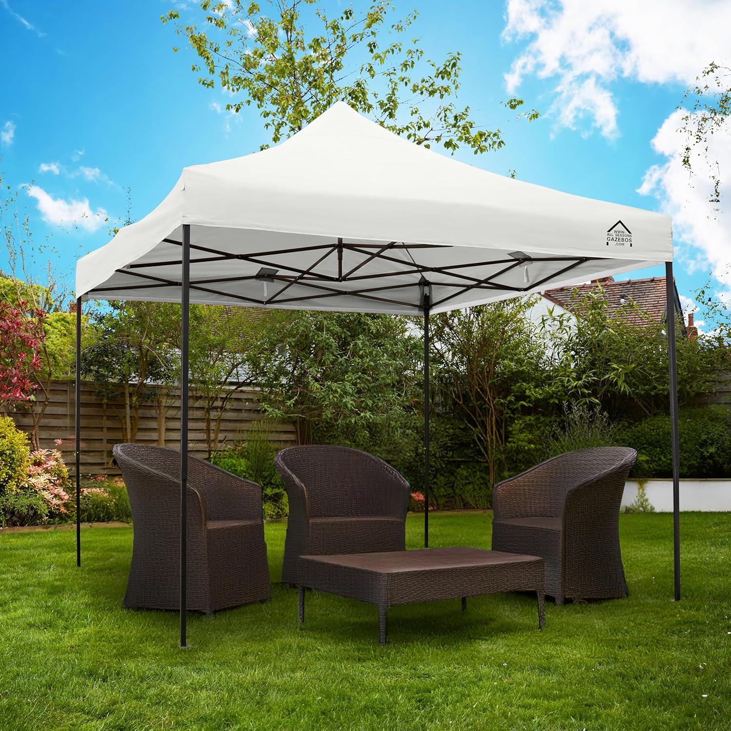 bleujardin - Pop-up tonnelle série 3x3m - blanche, 100% imperméable