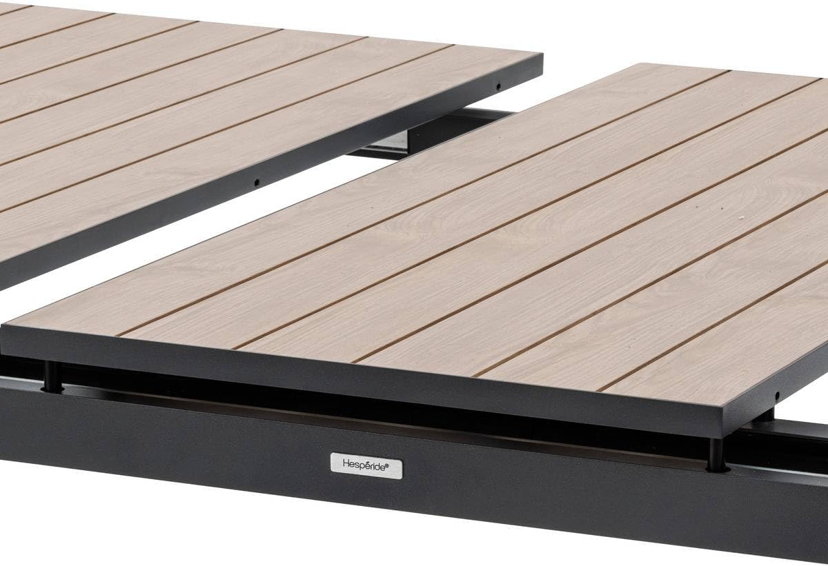 bleujardin - Evasion - grande table extensible 14 places - aluminium effet bois, rallonge, extérieur