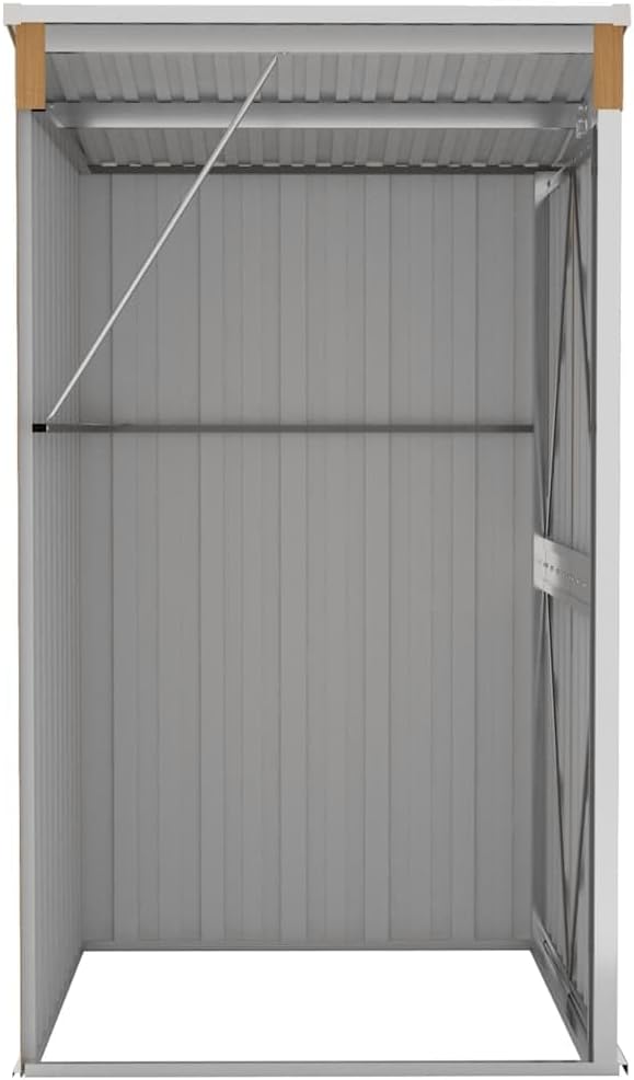 Remise de jardin murale - acier galvanisé, marron, 118x100x178 cm