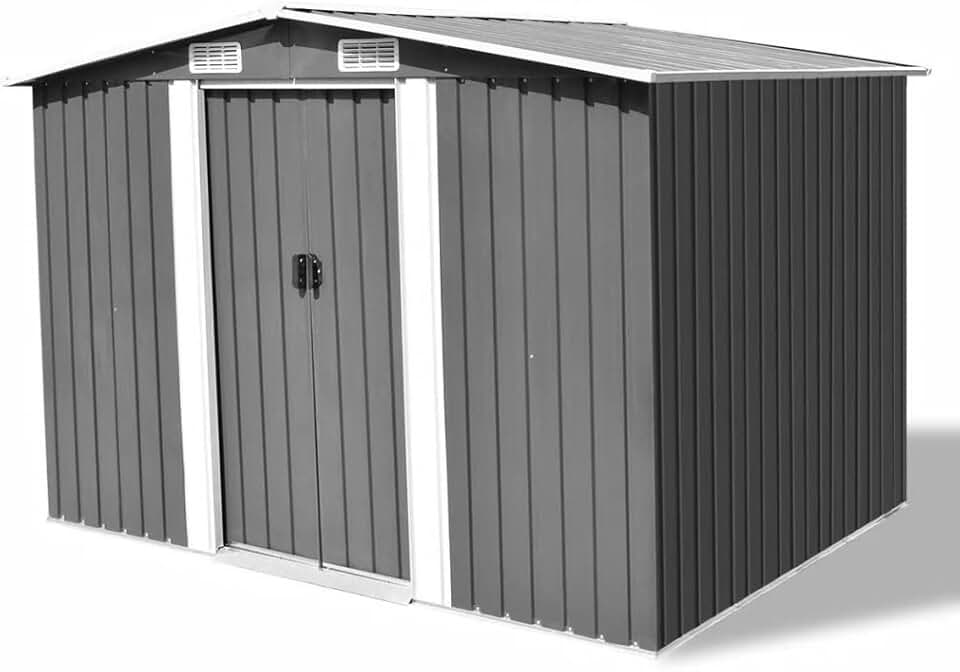 bleujardin - Catherinol Abri de Jardin Métal Gris 257x205x178 cm – spacieux