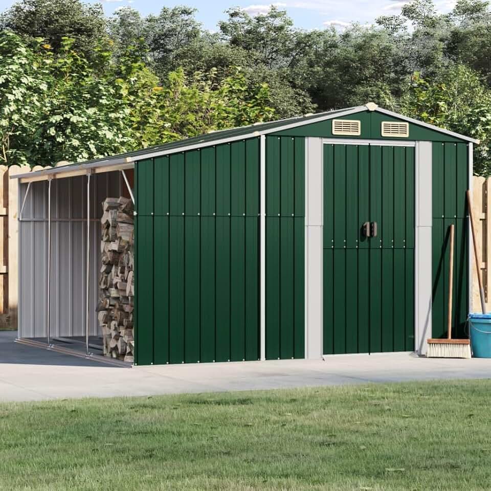 bleujardin Abri de Jardin Vert 277x279x179 cm Acier galvanisé,Abris De Jardin,Abri De Stockage pour Jardin,Abri D'Outils De Jardin