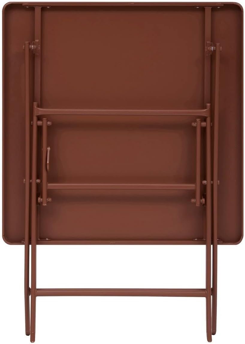 bleujardin - Greensboro - 2 places 70x70cm - table pliante acier acajou