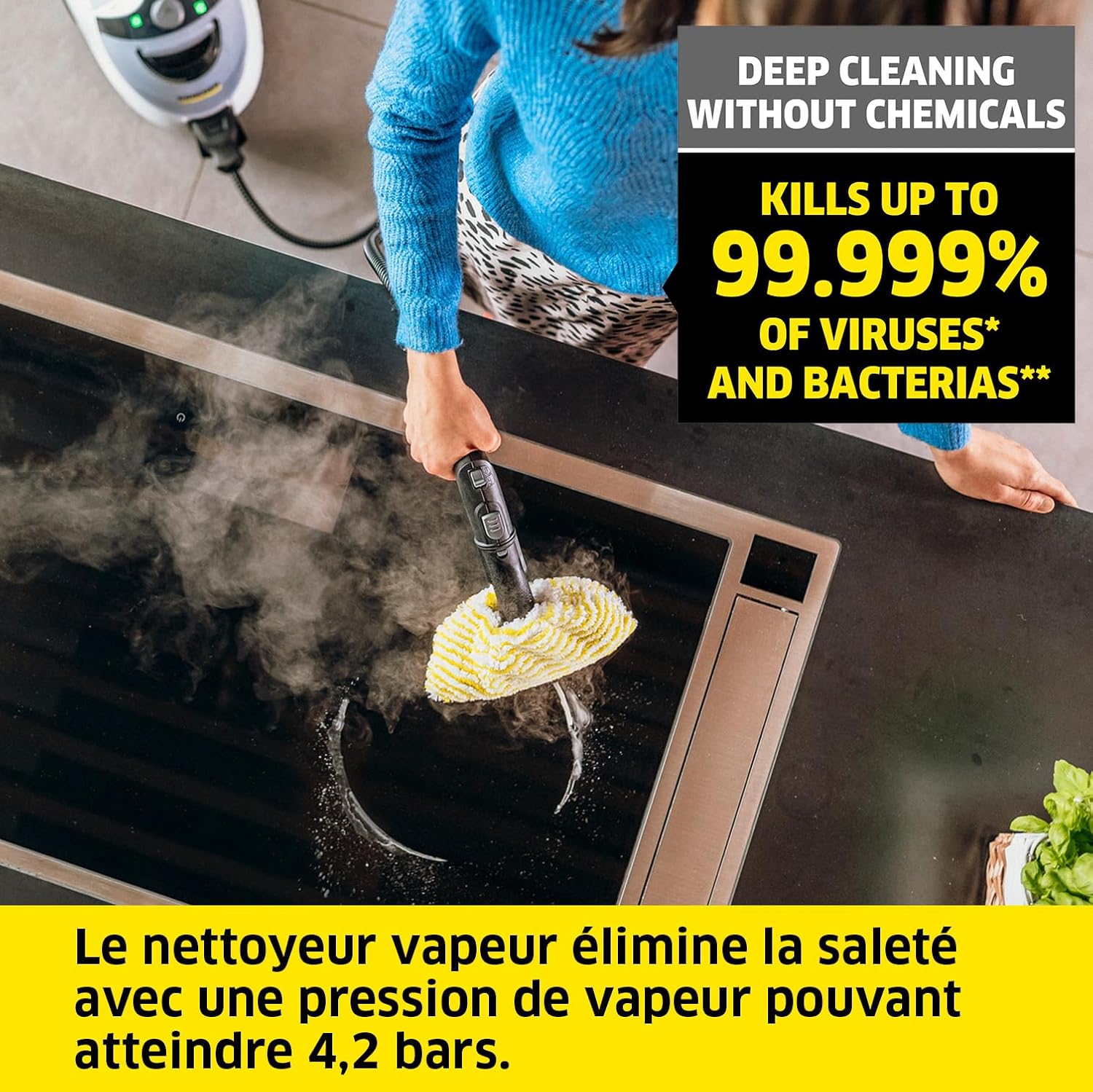 bleujardin - SC 5 EasyFix Iron Plug - 0,5+1,5 L - Vapeur 4,2 bar, 150 m²