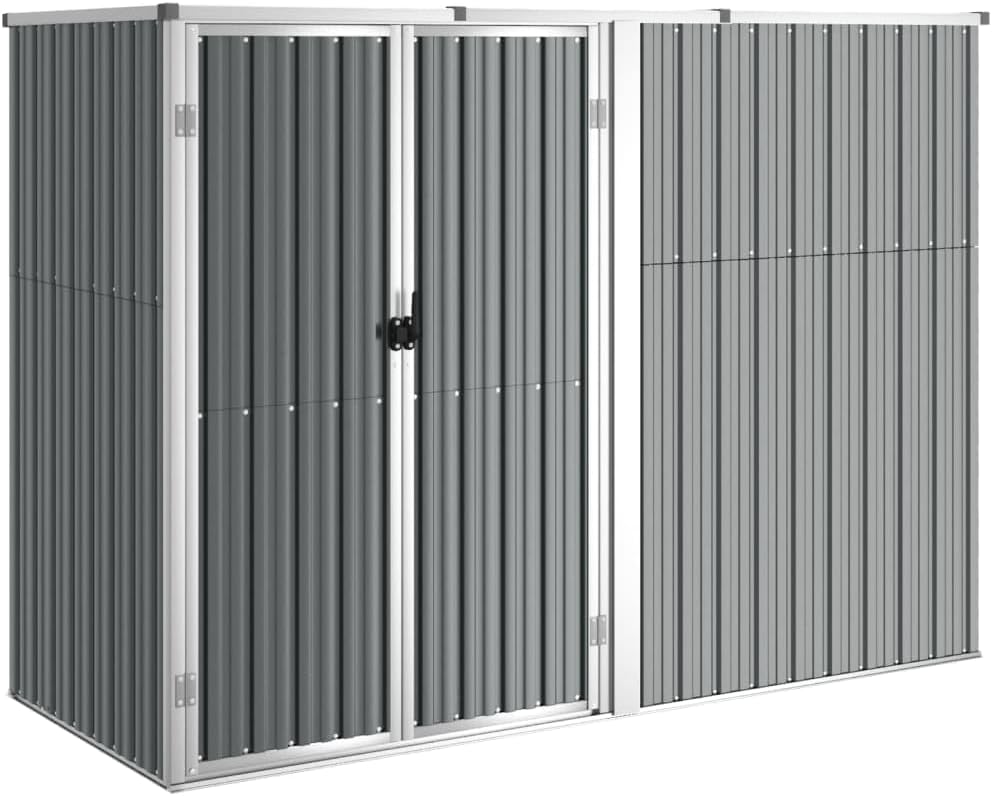 bleujardin Abri à Outils de Jardin Gris 225x89x161 cm Acier galvanisé, Maison & Jardin, Pelouses & Jardins, Vie en extérieur, Structures extérieures, Cabanes & abris de Jardin, Gris, (Poids 36.62KG)