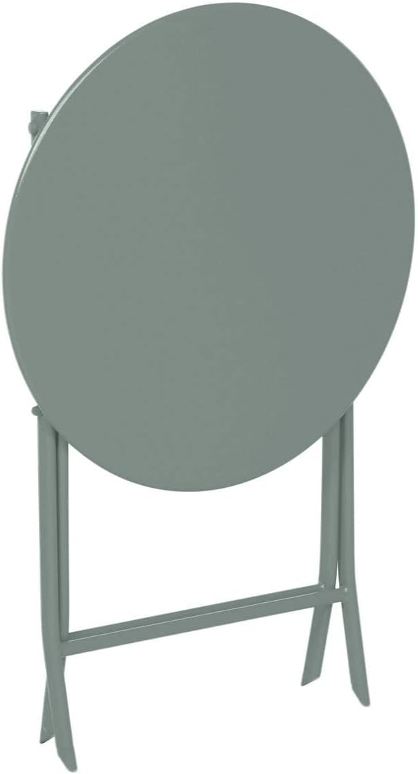 bleujardin - Greensboro - Ø60 cm - Table de jardin pliante acier vert 2 places