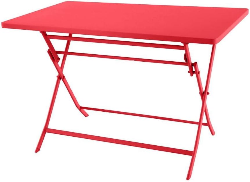 bleujardin - Greensboro - 110x70 cm - Table pliante acier 4 places, traitement epoxy antirouille