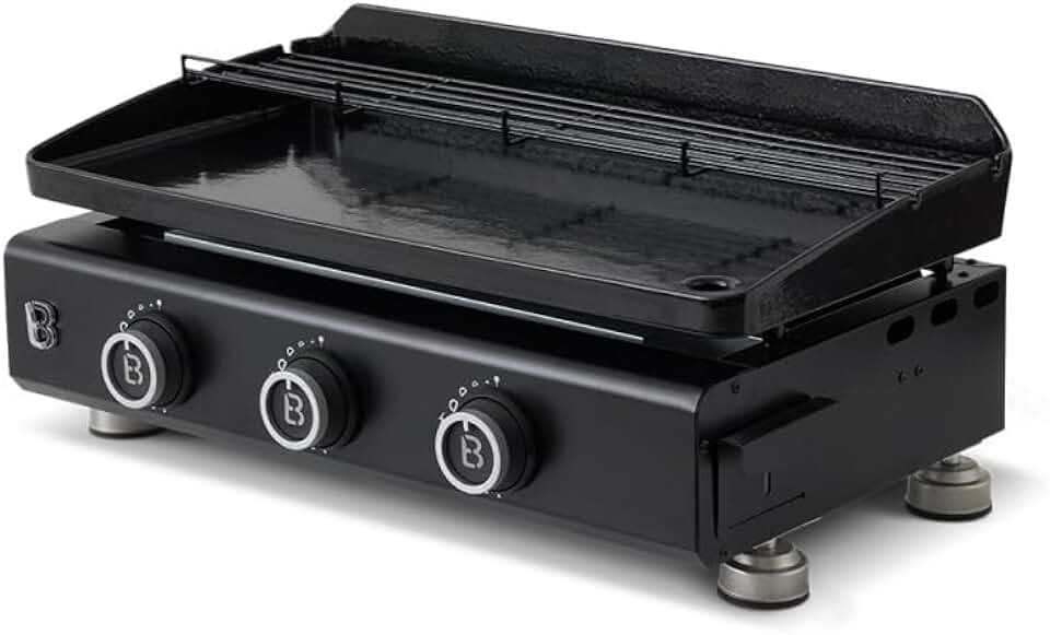 bleujardin - Plancha Silvia EVO - 67x34 cm - 3 feux, grille, 7,95kW