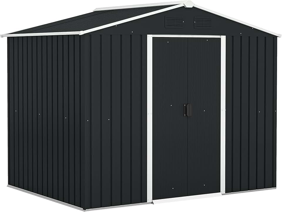 bleujardin - abri de jardin acier - 236x174x190cm - portes coulissantes