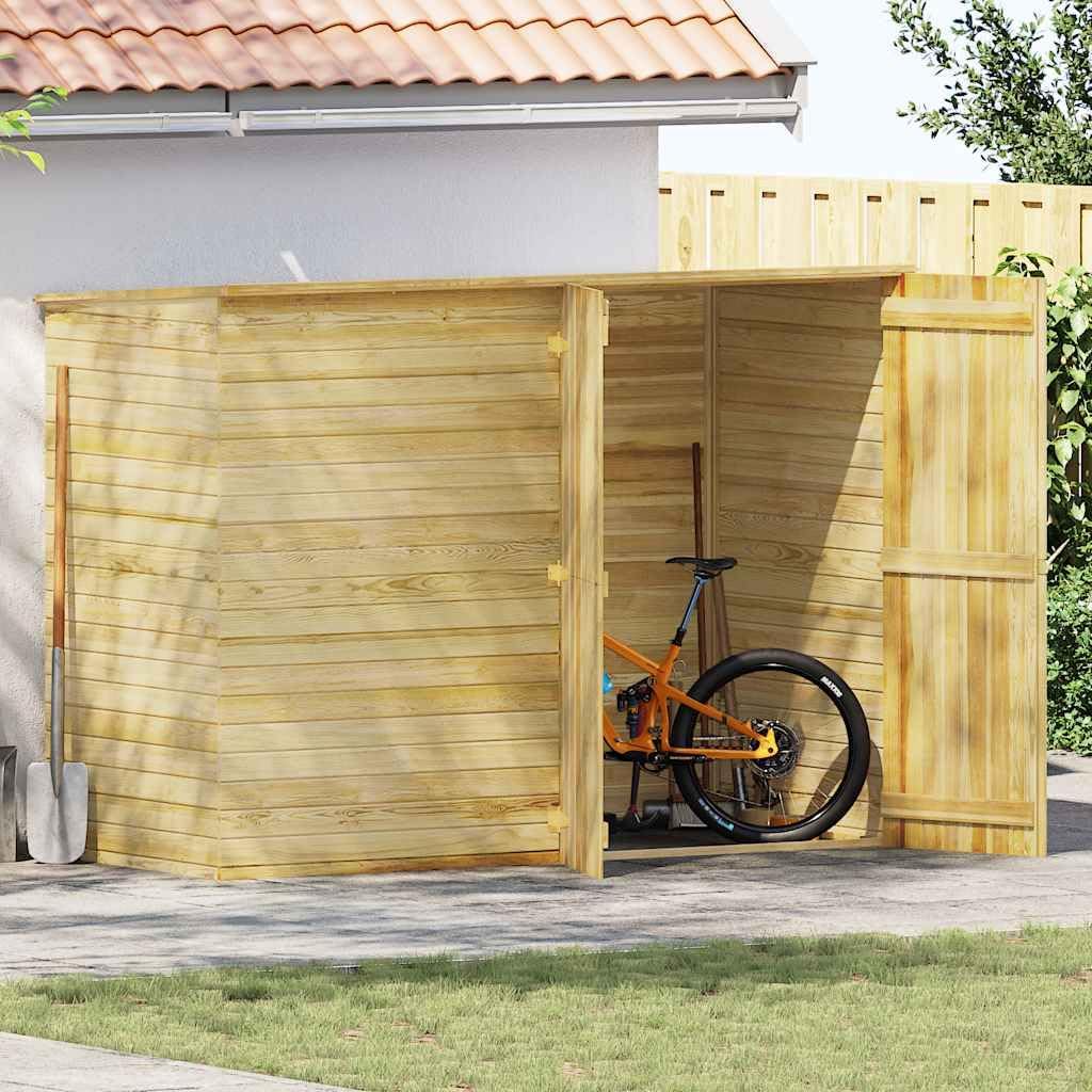 Abri de jardin bois de pin 232x110x170cm imprégné, brun, 149.8kg