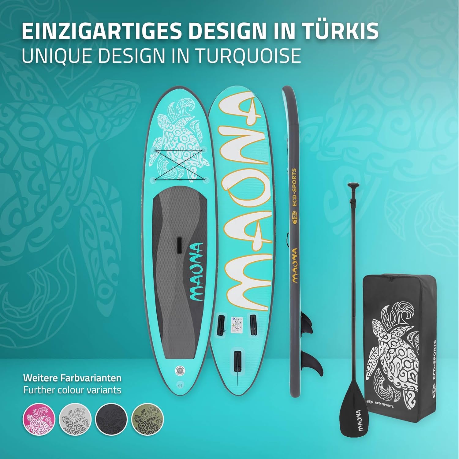 bleujardin - Stand Up Paddle Gonflable - 305/308/320/380 cm - PVC 120/150 kg 10/15 cm