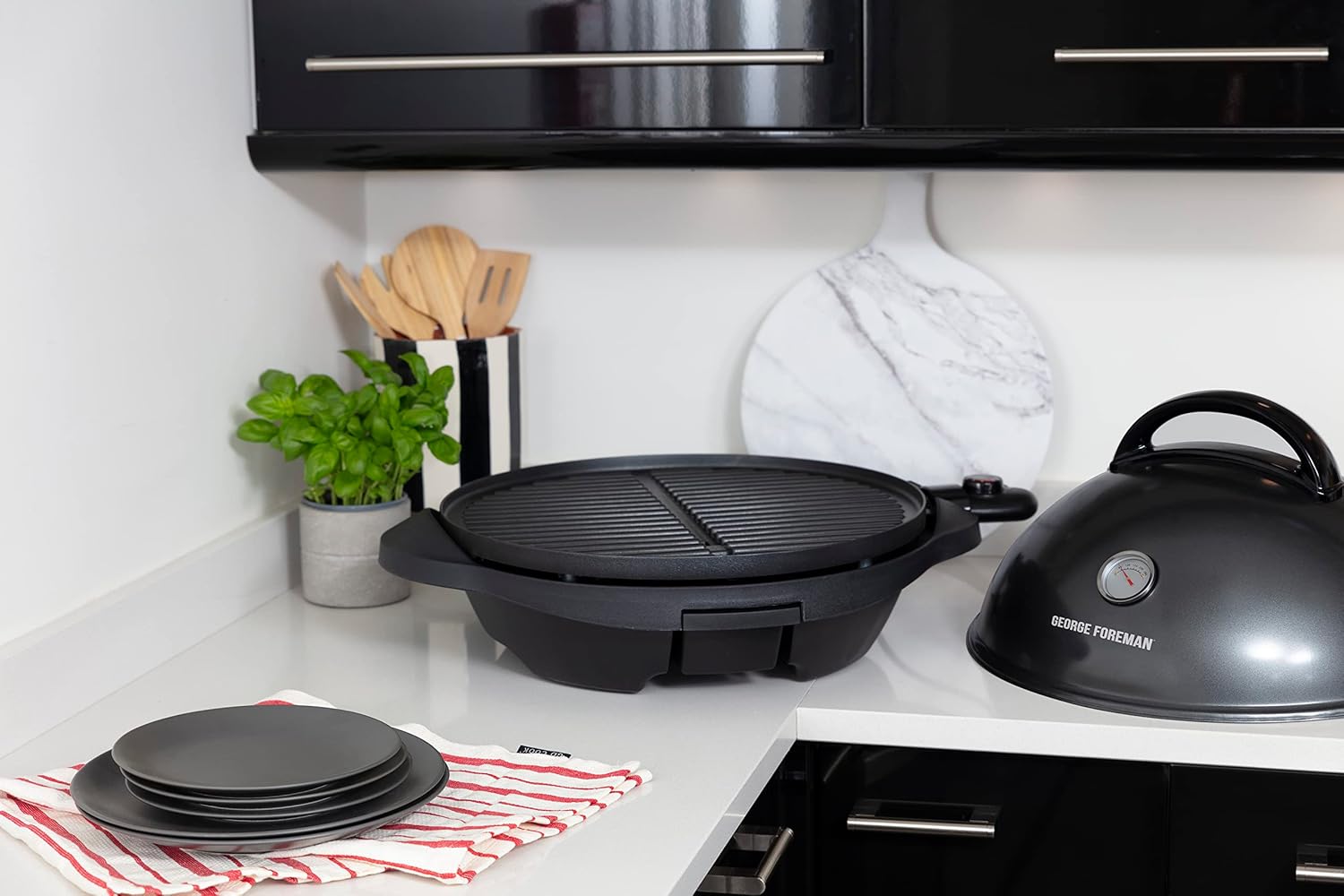 bleujardin - Barbecue 2 en 1 - 44,5cm - Électrique, grill avec bac à graisse, 2400W, 22460-56
