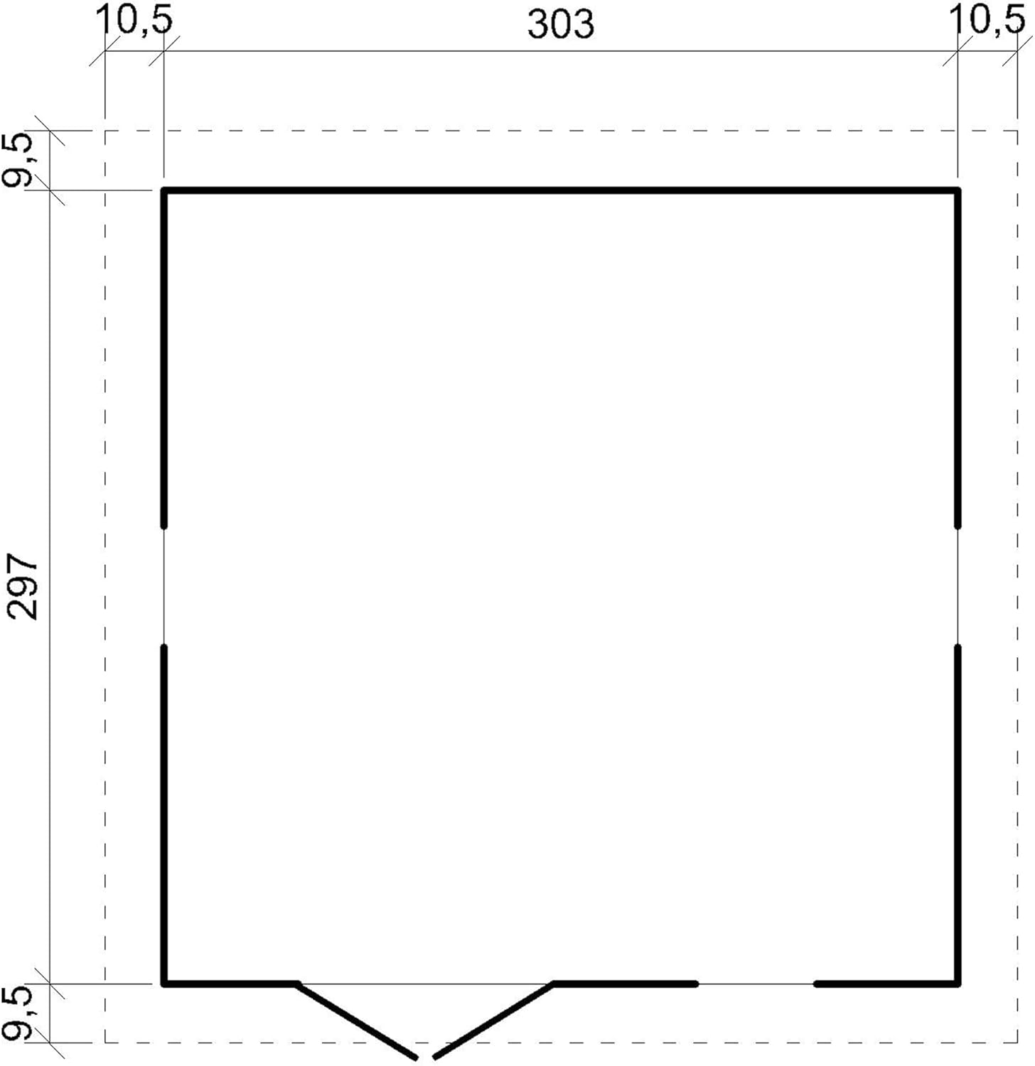 ABRI de Jardin en Bois Exterieur avec Les PLANCHERS IMPRÉGNÉ - Cabane de Jardin en Pin/épicéa- H226x316x324 cm/9 m²-Construction de Panneaux- Rangement pour vélos, Remise à Outils- bleujardin M335+M335G