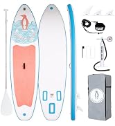 bleujardin Paddle Gonflable Adulte, Planche de Stand Up Paddle Gonflable Sup Paddle Board Gonf...