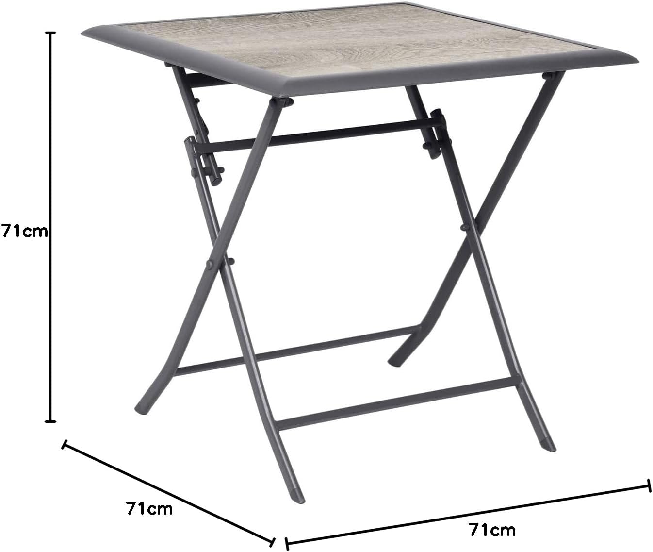 bleujardin - Azua table pliante carrée 2 places gris aluminium