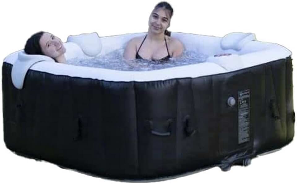 bleujardin Spa Gonflable Carre lamine 6 Personnes a LED