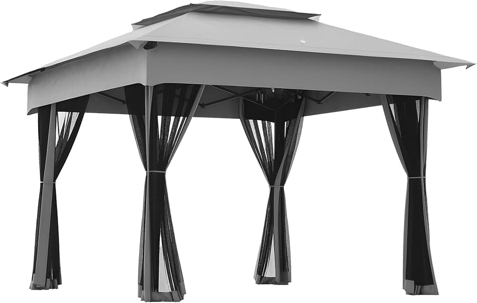 bleujardin - Tonnelle Pop-up - 3x3m - Métal, anti-UV, moustiquaire, sac de transport