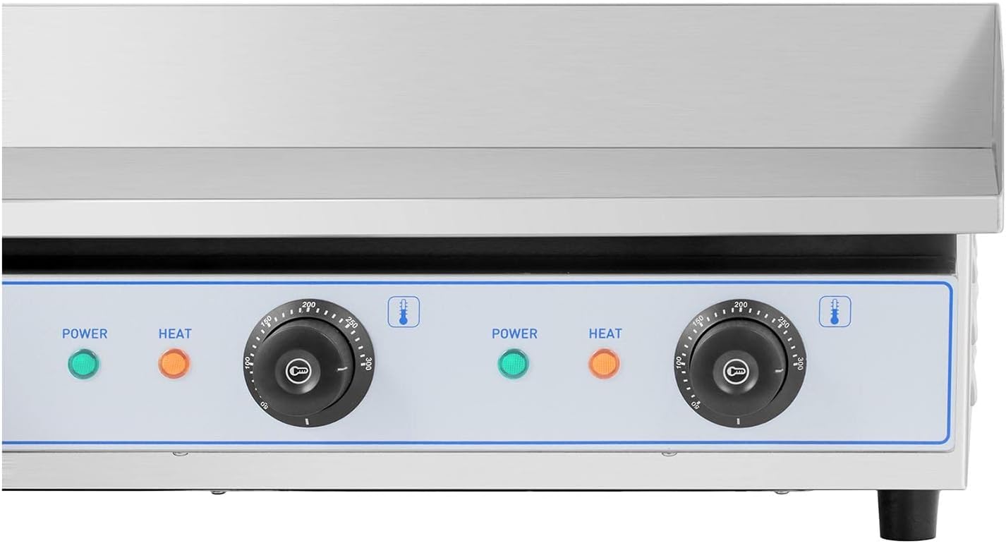 bleujardin - Plancha Électrique Double - 73x40cm - 2x2200W INOX Restaurant