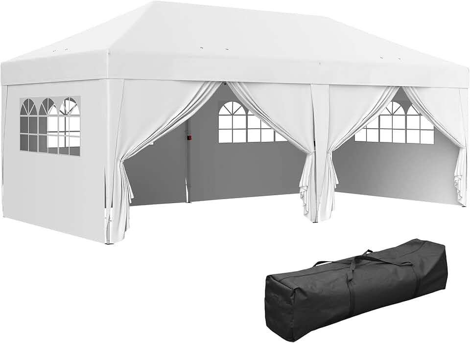 bleujardin - Tonnelle pliante série jardin 3x6m, 6 parois, sac inclus