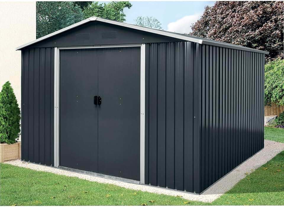 bleujardin Abri Jardin métal 10,4m2 3,24 x 3,22 x h2,05m
