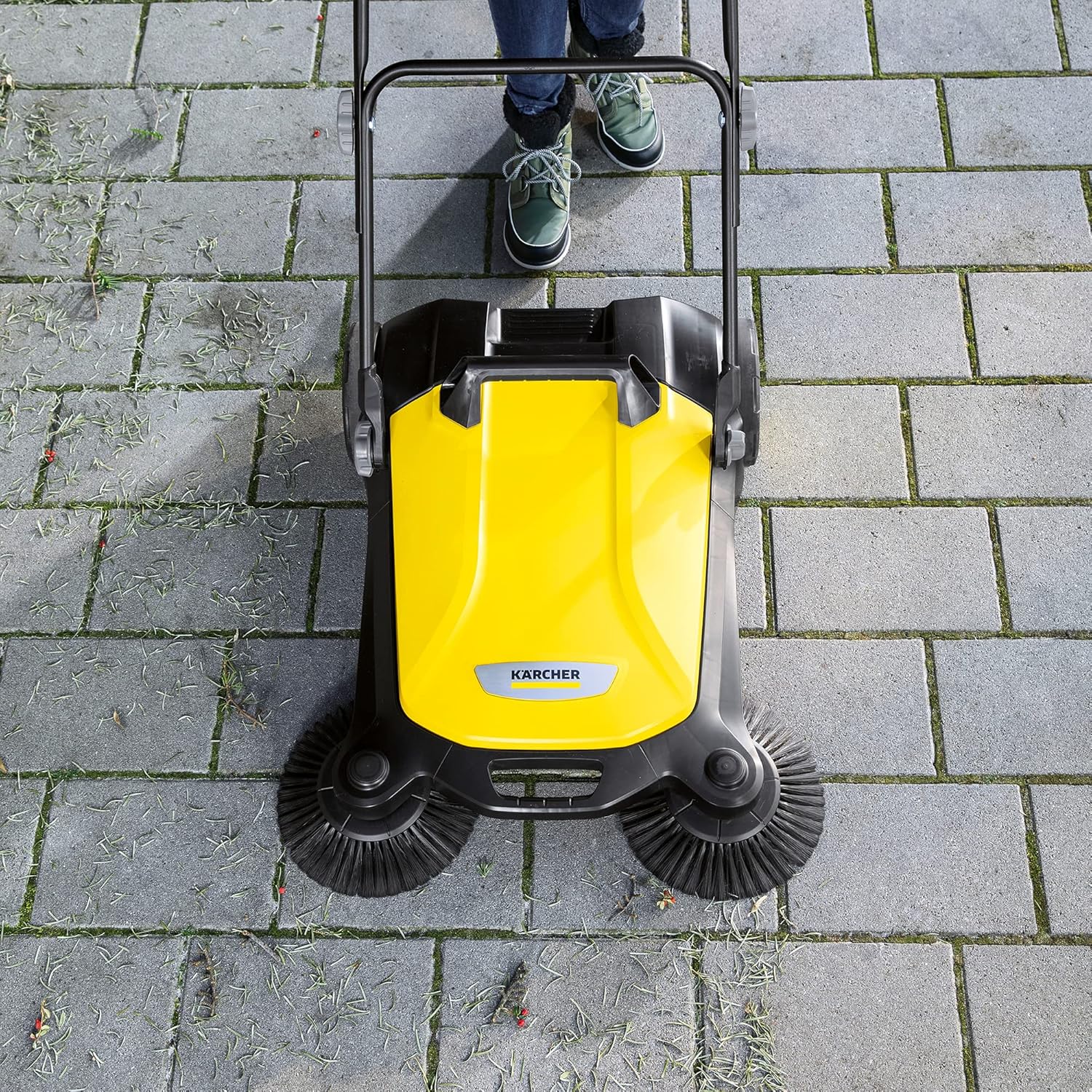bleujardin - S 4 balai mécanique, 68cm, capacité 20L, noir/jaune - 1.766-360.0