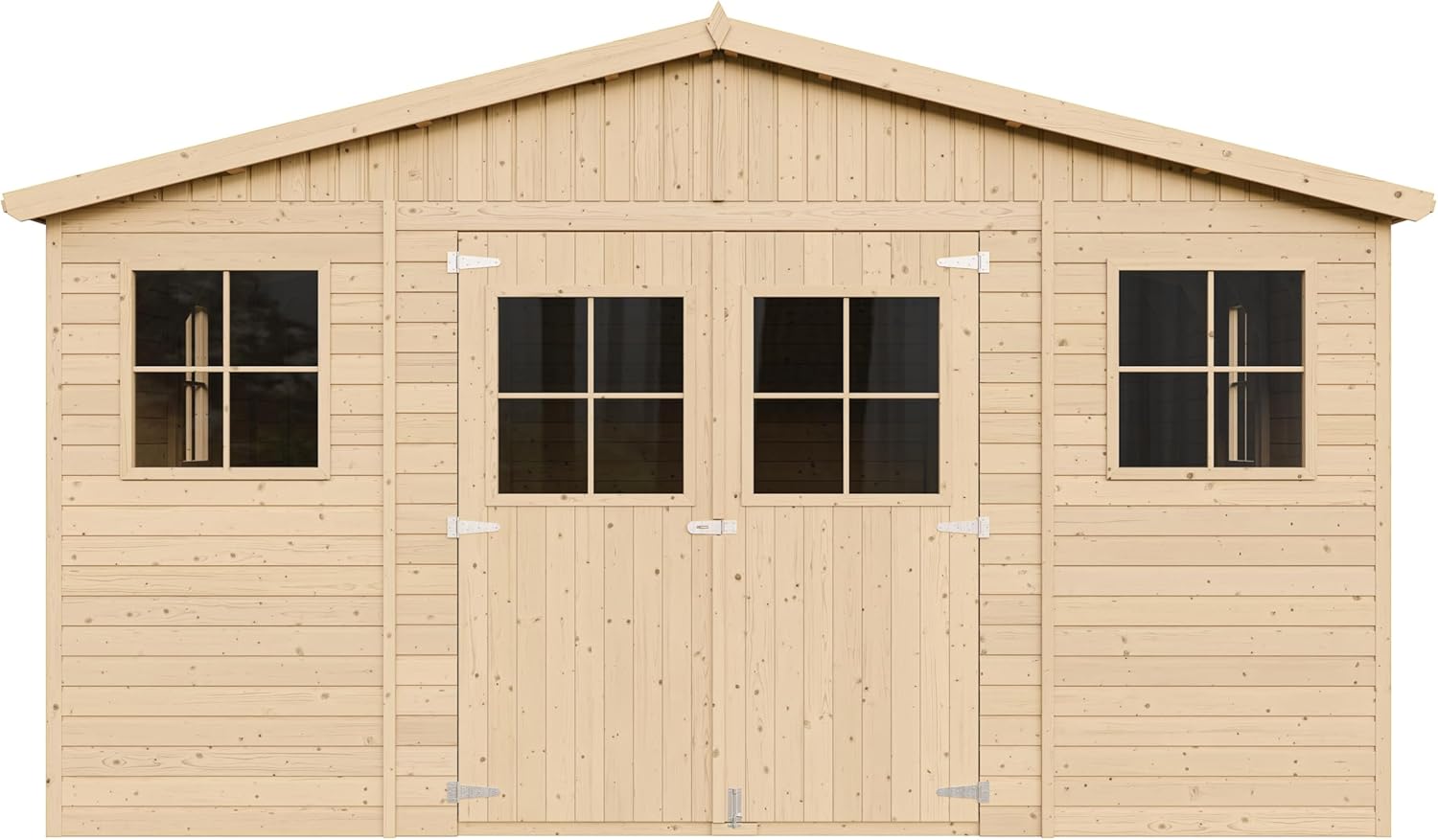 Abri de Jardin en Bois Exterieur avec Les PLANCHERS IMPRÉGNÉ- Maison de Jardin en Pin/épicéa-H246x418x522 cm/20 m²-Construction de Panneaux- Rangement pour vélos, Remise à Outils-bleujardin M333 +M333G