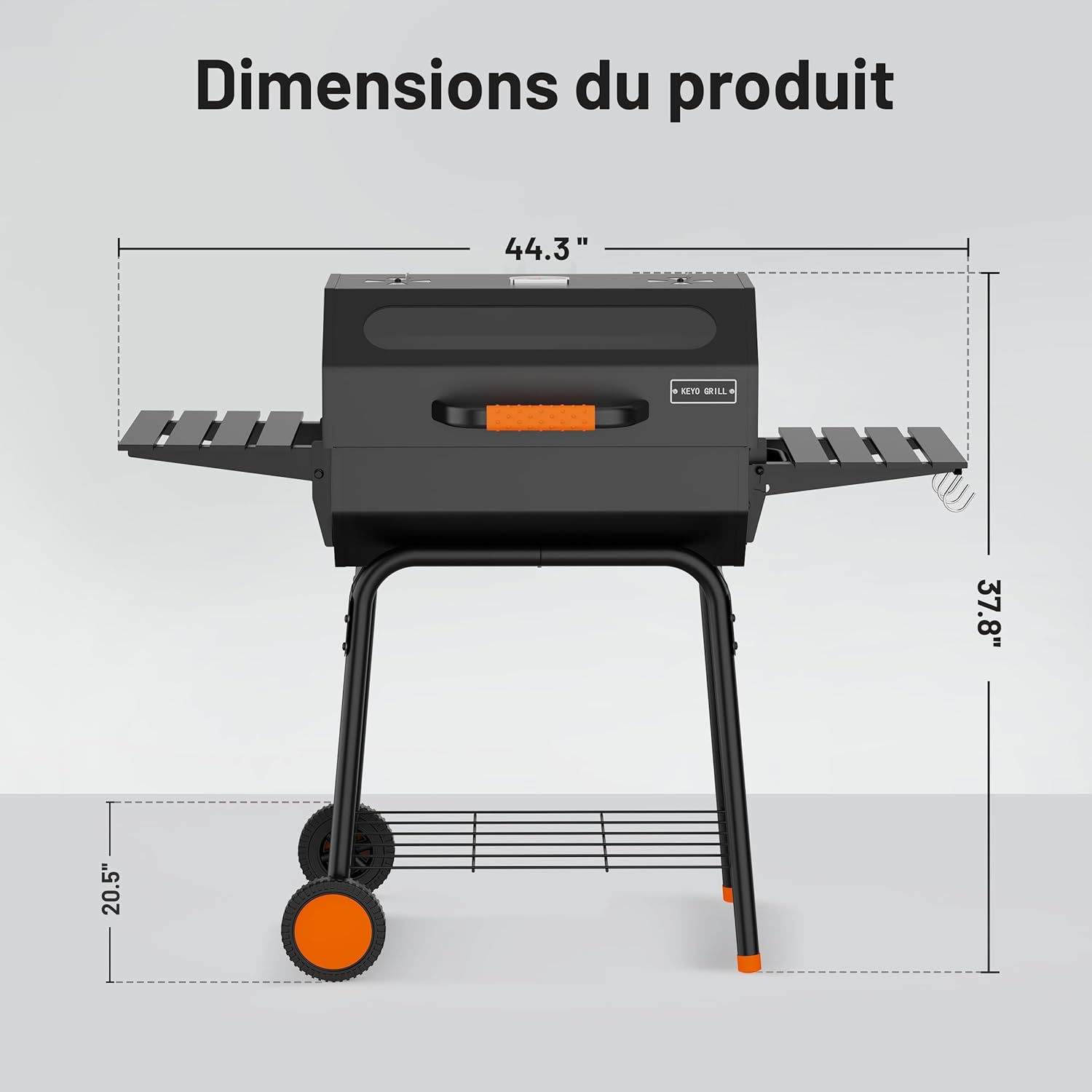 bleujardin 23 pouces barbecue pentagonal, chromé, 469 Sq In-23 Pouces