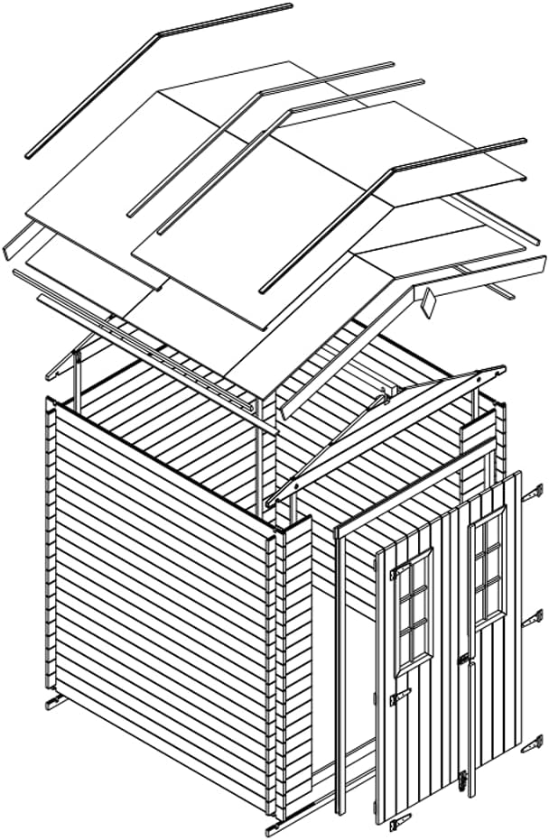 Abri de Jardin en Bois - Stockage extérieur I186xL196xH218 cm/ 2,82 m2 Petit abri à Outils, Local à vélos - bleujardin M320C