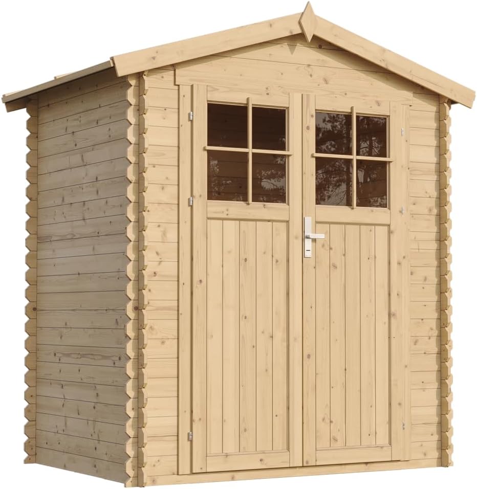 Abri de Jardin en Bois - Stockage extérieur I196xL136xH218 cm/ 1.98 m2 Petit abri à Outils, Local à vélos - bleujardin M367F