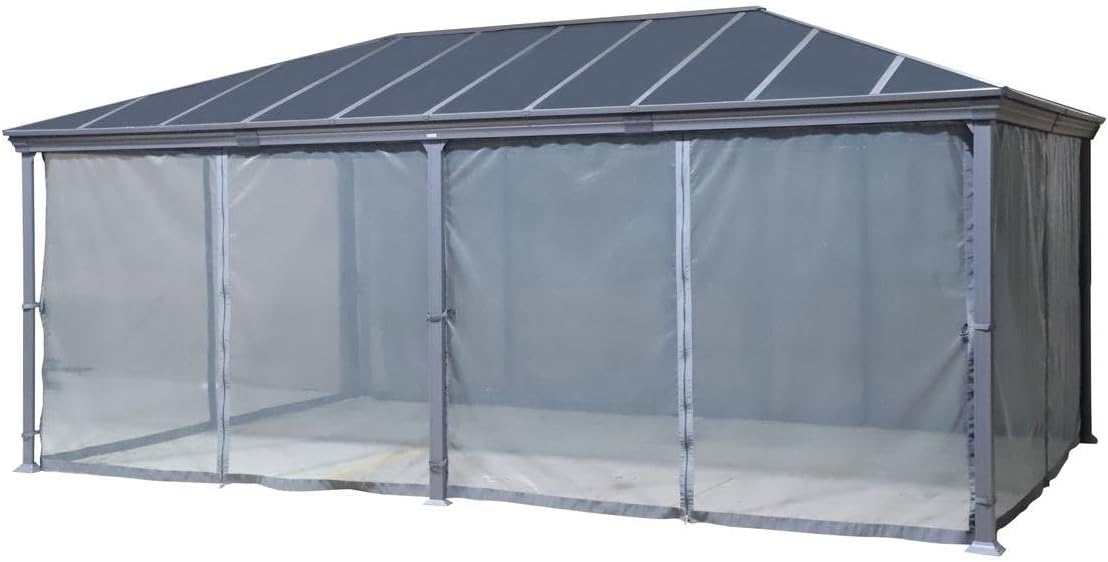 bleujardin - Pergola Belize - 3,6x6m - Aluminium et polycarbonate