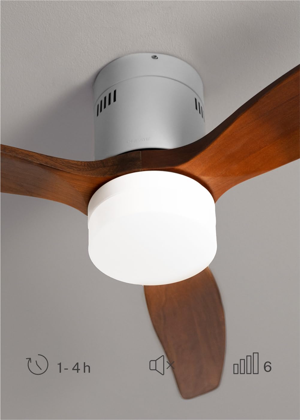 CREATE - Windcalm - Ø132 cm - ventilateur plafond 40W 6 vitesses silencieux lumière télécommande été-hiver M/Ventilateur