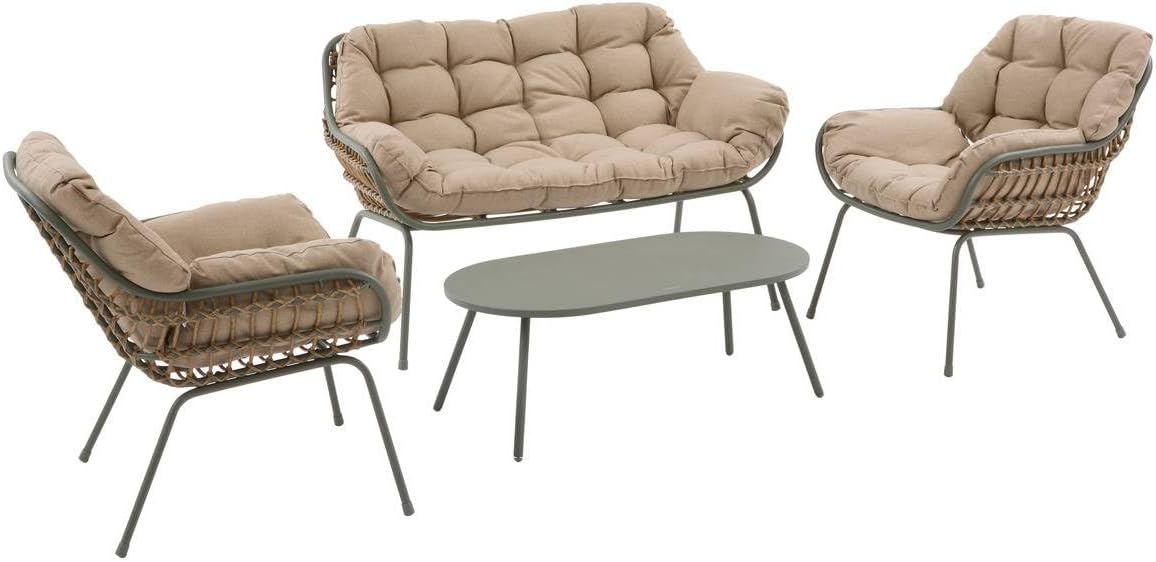 bleujardin - Paopao Laurier - 4 places - aluminium, coussins confort, anti-rouille