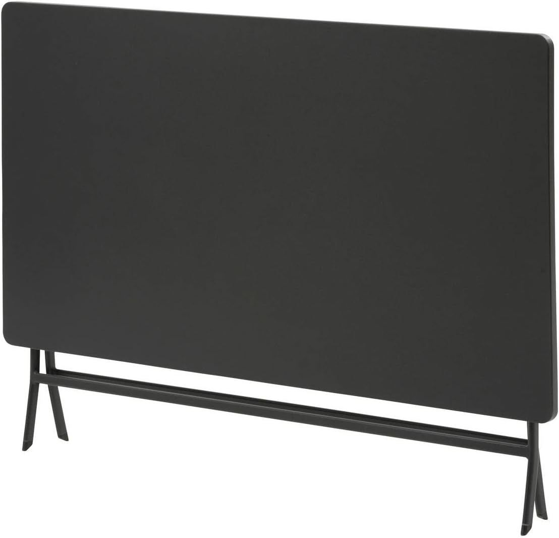 bleujardin - Greensboro - 150x90 cm - Table pliante acier renforcé 6 places, gris graphite