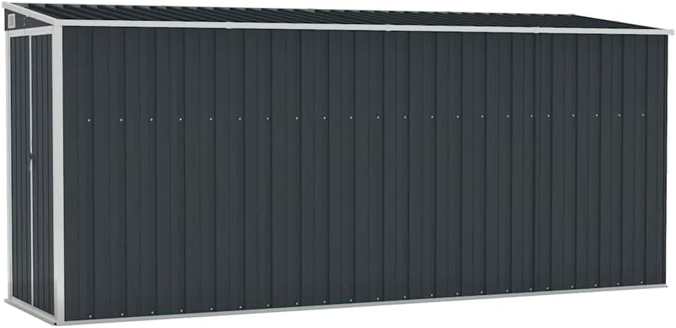 Abri de jardin mural - anthracite - 118x382x178 cm acier robuste