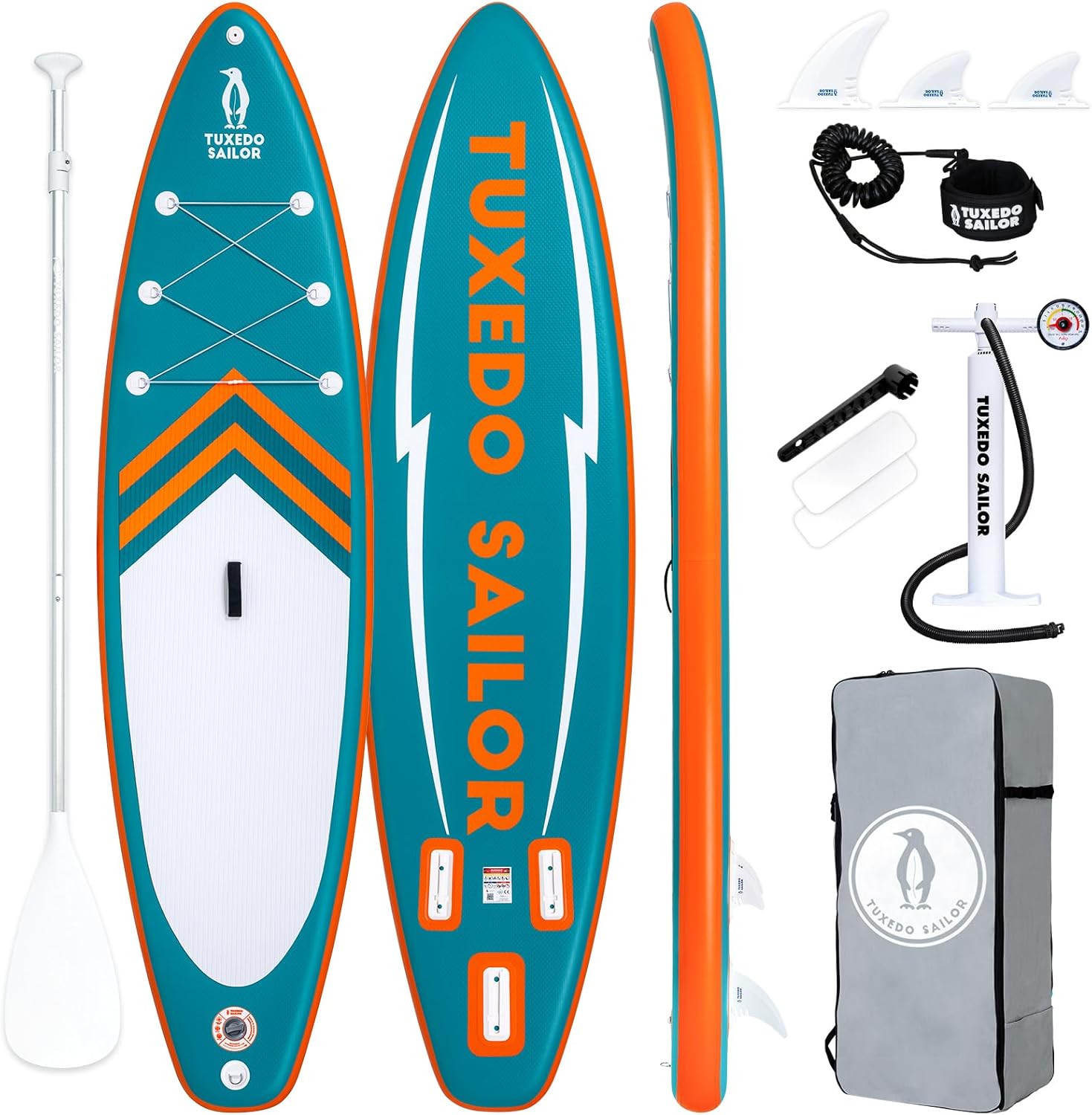 bleujardin Paddle Gonflable Adulte, Planche de Stand Up Paddle Gonflable, Sup Paddle Board Gonflable avec Accessoires Complets, Planche de Surf Paddle