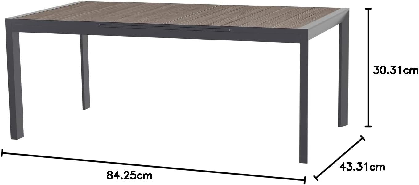 bleujardin - Evasion - 10 places - table aluminium extensible extérieur
