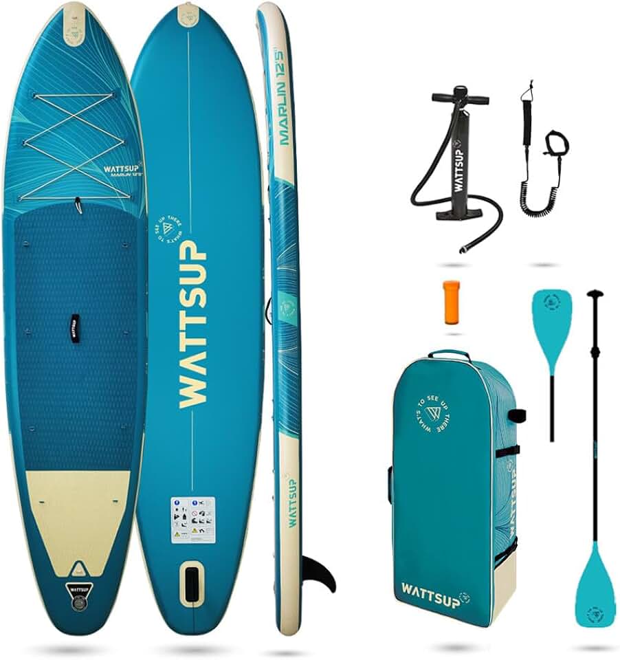 bleujardin - Sup Stand Up Paddle Gonflable - Gamme Essentials - Dropstitch - Pack Complet : Pagaie 2in1 Leash Pompe Sac de Transport