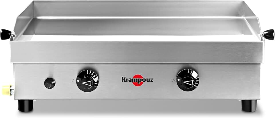 bleujardin - Plancha Samba - 54x33 cm inox - 2 zones, 2 brûleurs, 3000W, PFSB2MA-KR