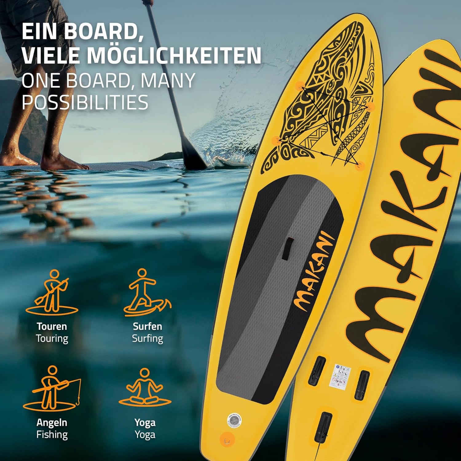 bleujardin - stand up paddle série gonflable - 305/308/320/380 cm - PVC, 120/150 kg, 10/15 cm épaisseur