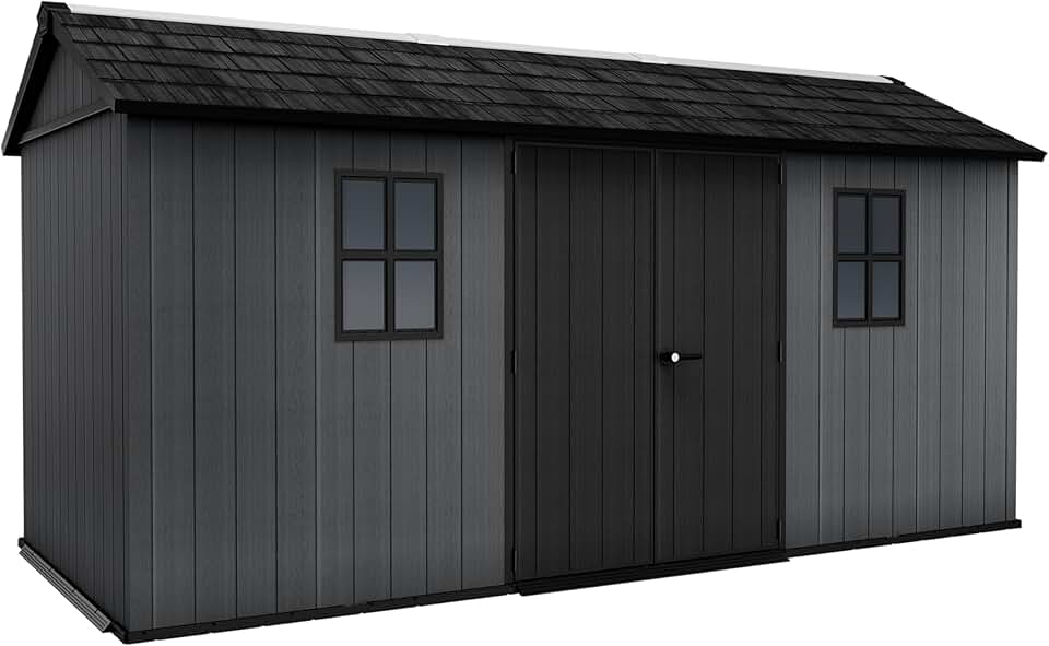 Abri de Jardin Newton Plus 1575-10 m² - Gris Aspect Bois - bleujardin