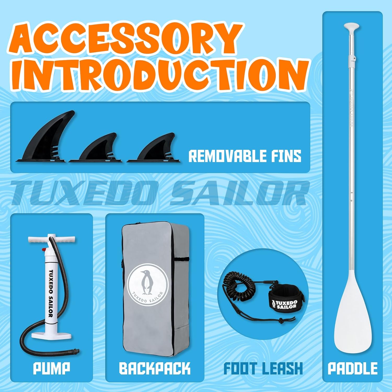 bleujardin - Paddle Gonflable Adulte - Stand Up - accessoires complets, stabilité, design premium