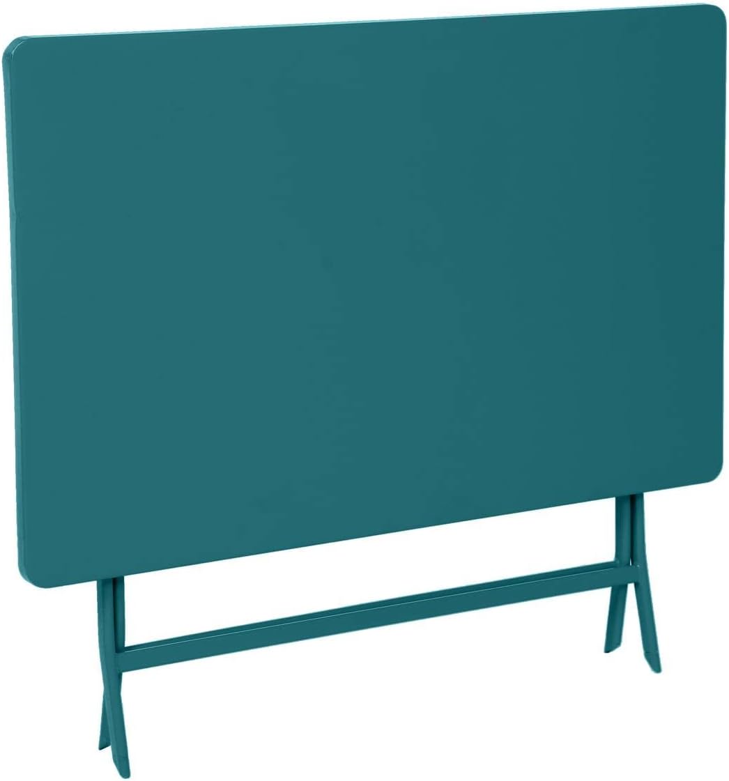 bleujardin - Greensboro - 120x70cm - table pliante 4 places acier bleu