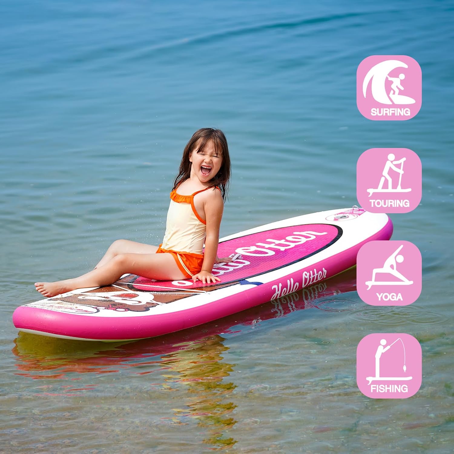 bleujardin Paddle Gonflable Adulte, Planche de Stand Up Paddle Gonflable, Sup Paddle Board Gonflable avec Accessoires Complets, Planche de Surf Paddle