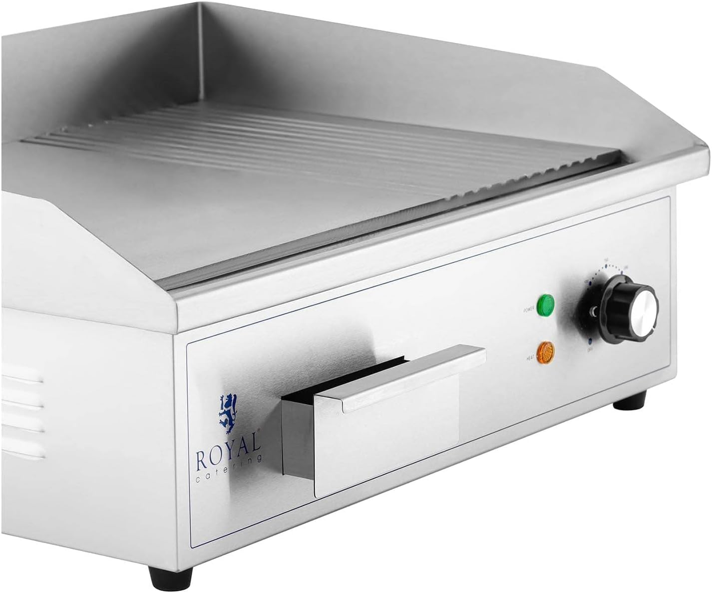 bleujardin - Plancha électrique professionnelle - 548x350 mm - 3000 W, plaque lisse et rainurée - RCPG42-M